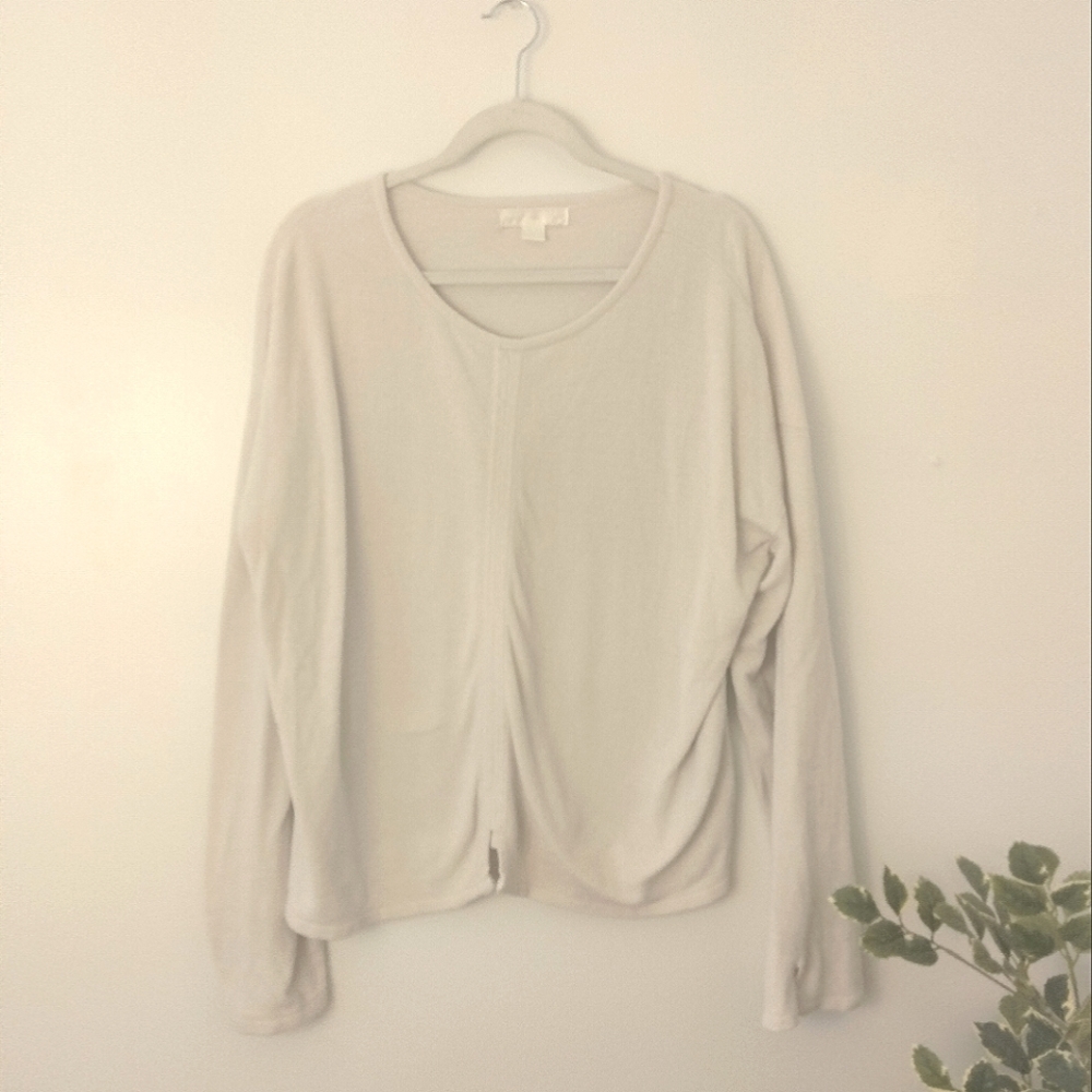 SOLD Barefoot Dreams CozyChic Ultra Lite Ice Gray Long Sleeve Top